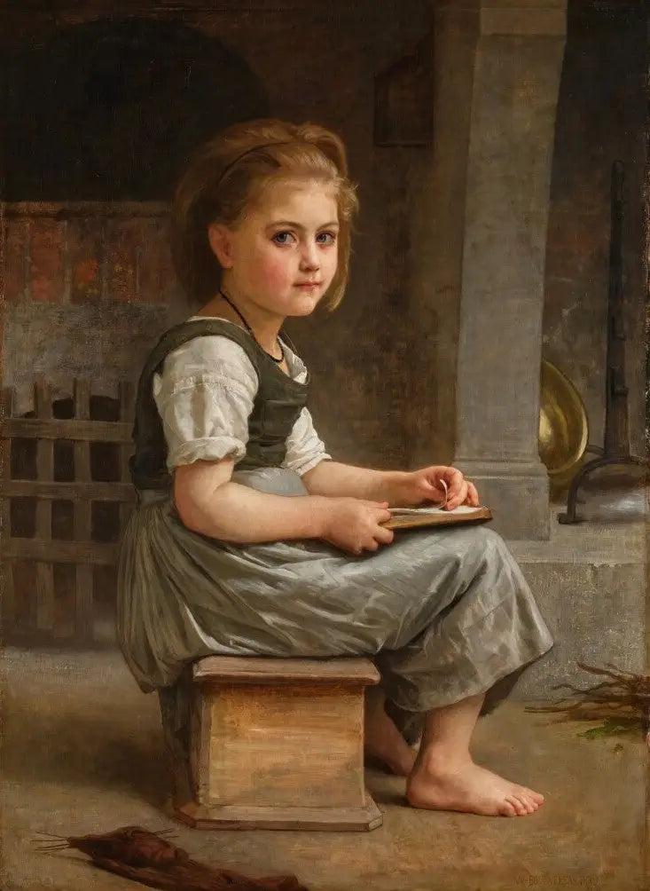 La petite écolière - Bouguereau image 1 copie de tableau peinte à la main