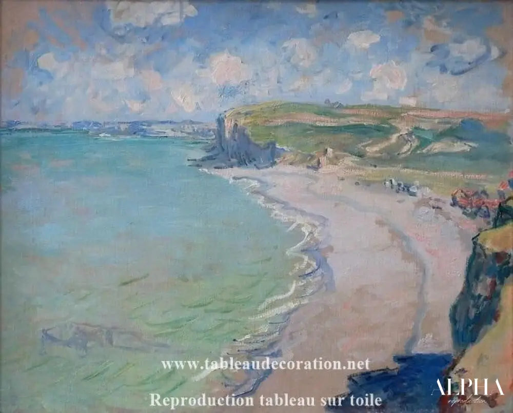 La plage à Pourville, soleil couchant - Tableau Monet - Reproductions de tableaux et peintures haut de gamme