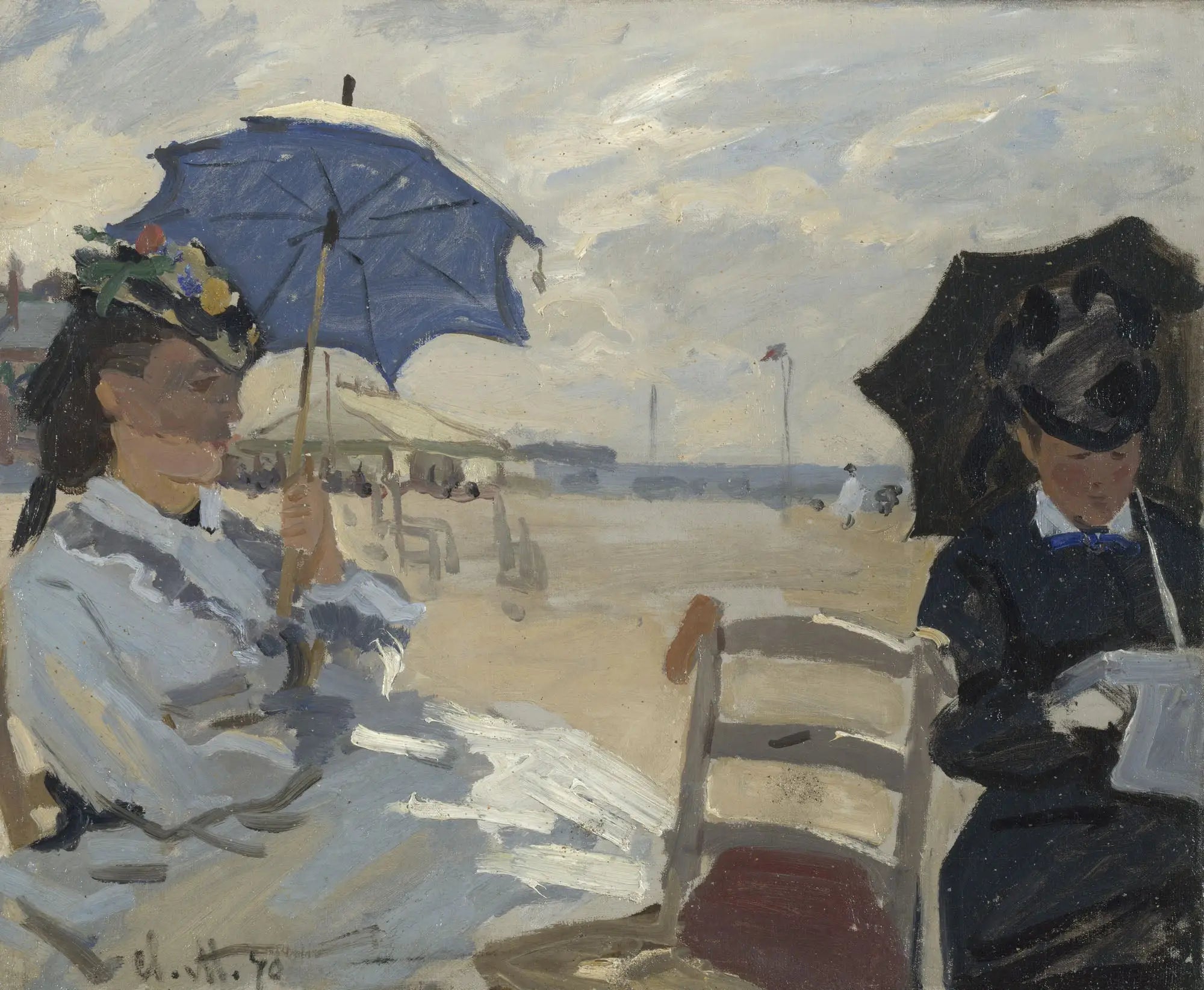 Reproduction du tableau « La Plage à Trouville - Claude Monet » par Alpha Reproduction en peinture à l’huile