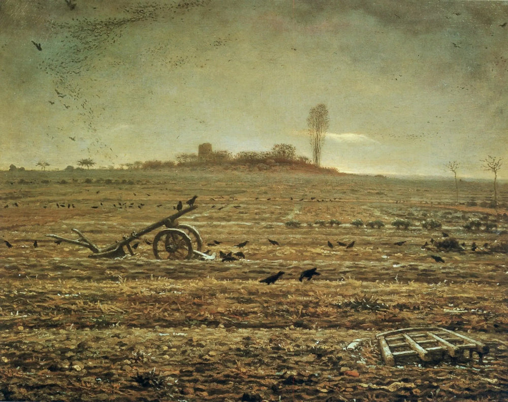 La plaine de Chailly avec herse et charrue - Jean-François Millet - Alpha Reproduction