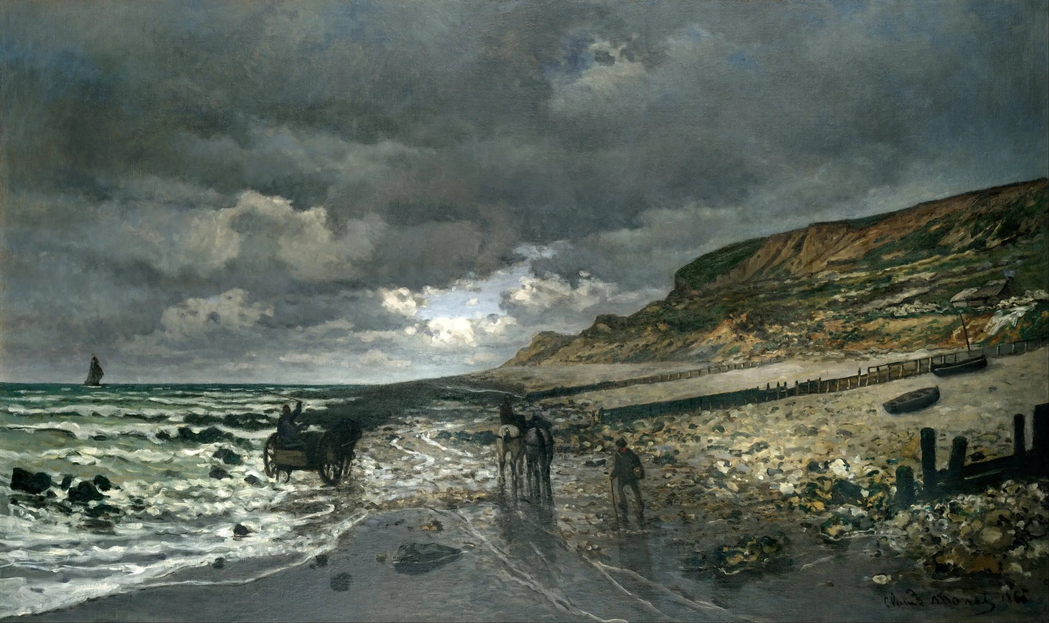 La Pointe de la Hève at Low Tide - Claude Monet image 1 copie peinte à la main à l’huile