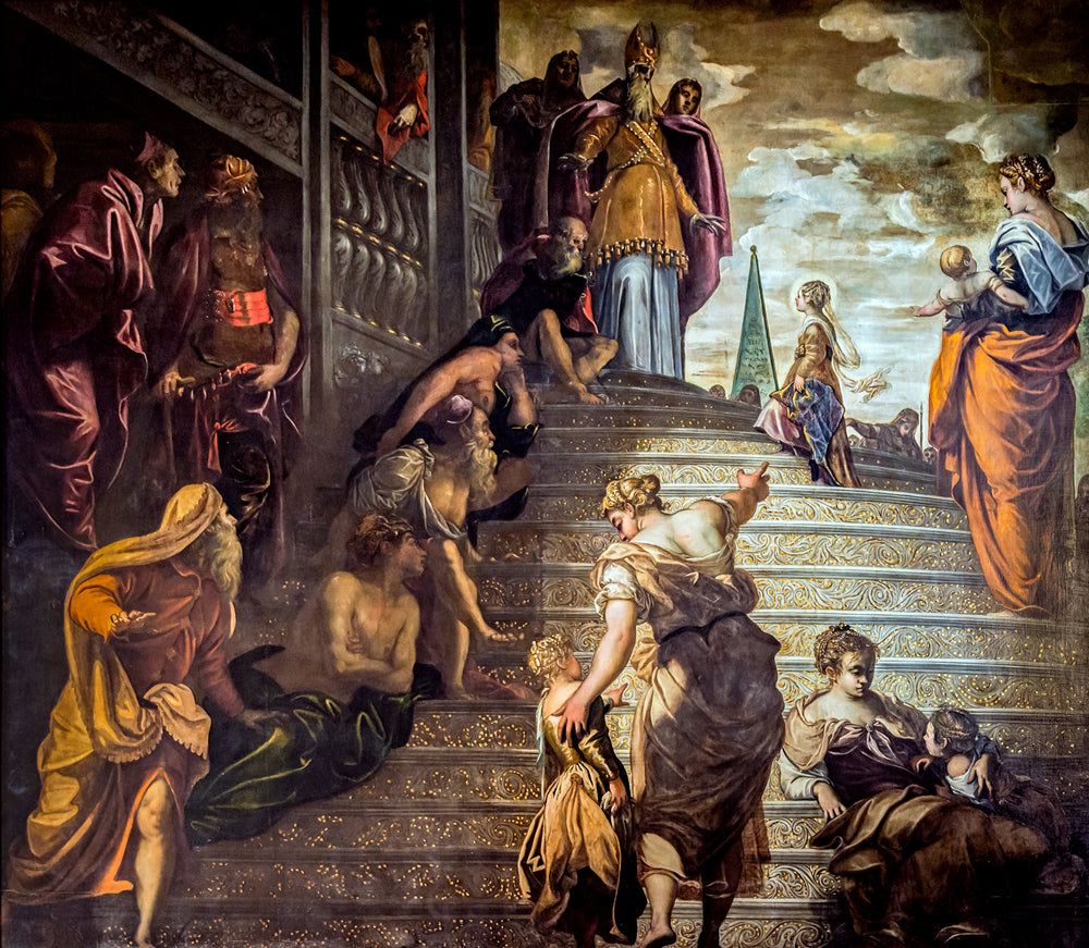 La Présentation de la Vierge au temple - Jacopo Tintoretto image 1 reproduction artisanale de tableau
