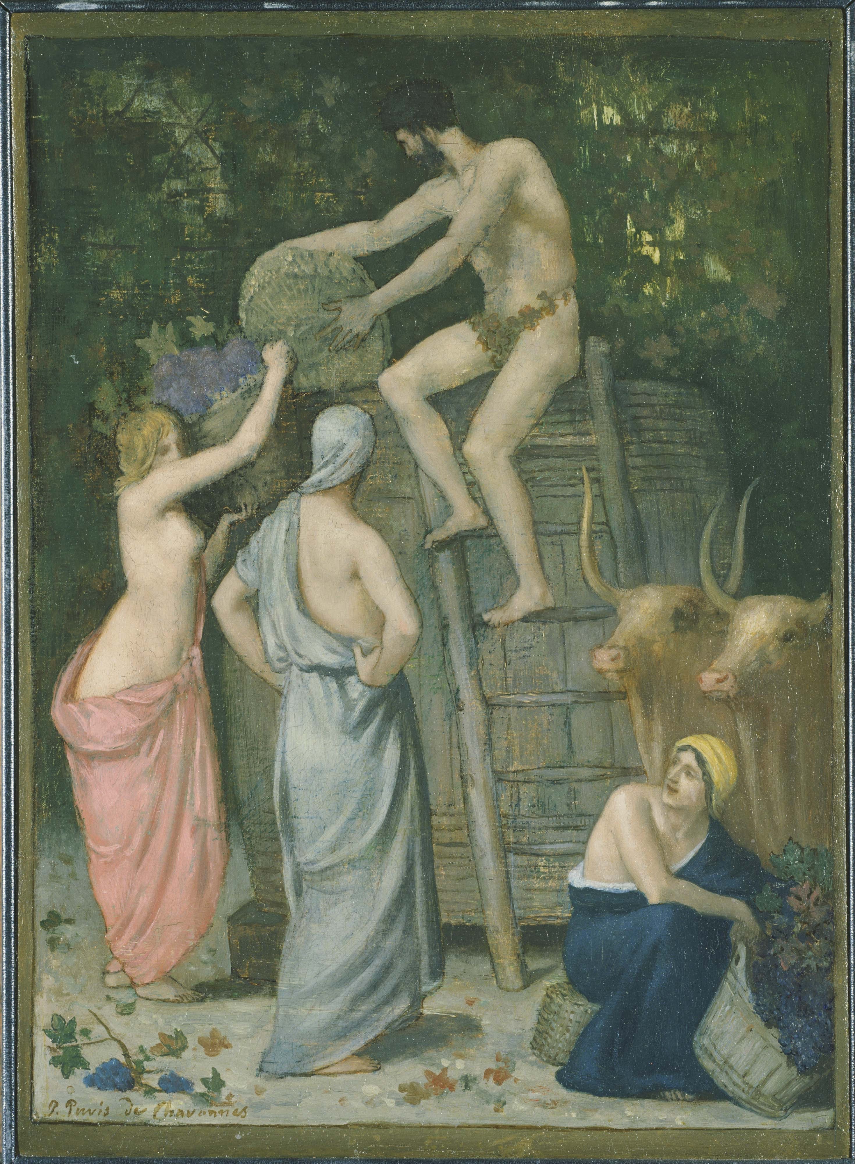 La presse à vin - Pierre Puvis de Chavannes image 1 reproduction d’œuvre d’art à l’huile