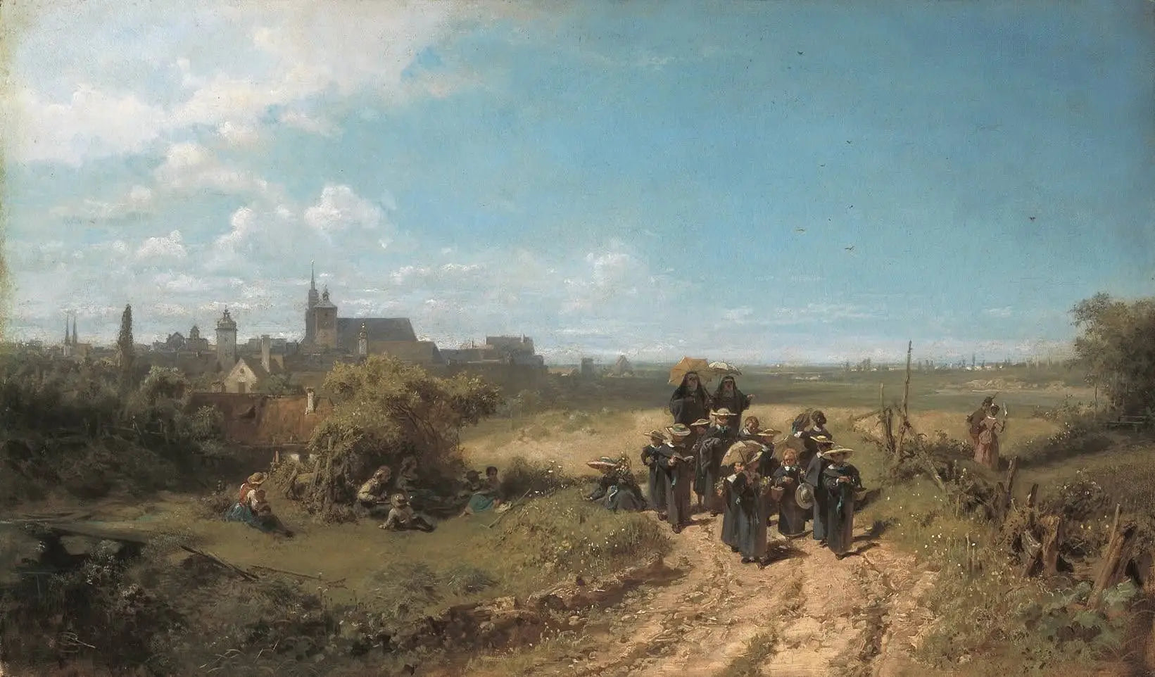 La promenade du couvent - Carl Spitzweg - Alpha Reproduction