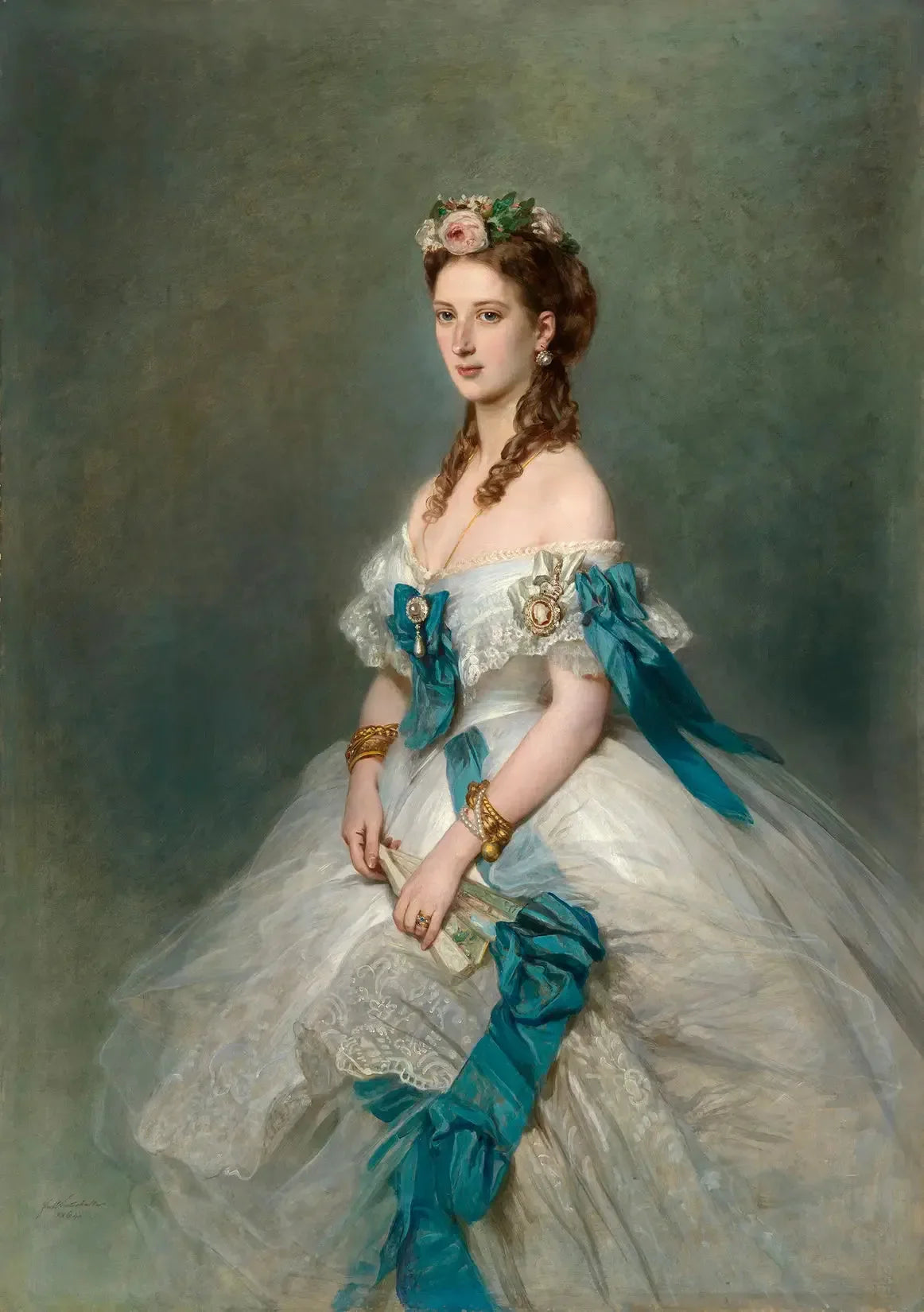 La reine Alexandra (1844-1925) lorsqu'elle était princesse de Galles - Franz Xaver Winterhalter image 1 copie peinte à la main à l’huile