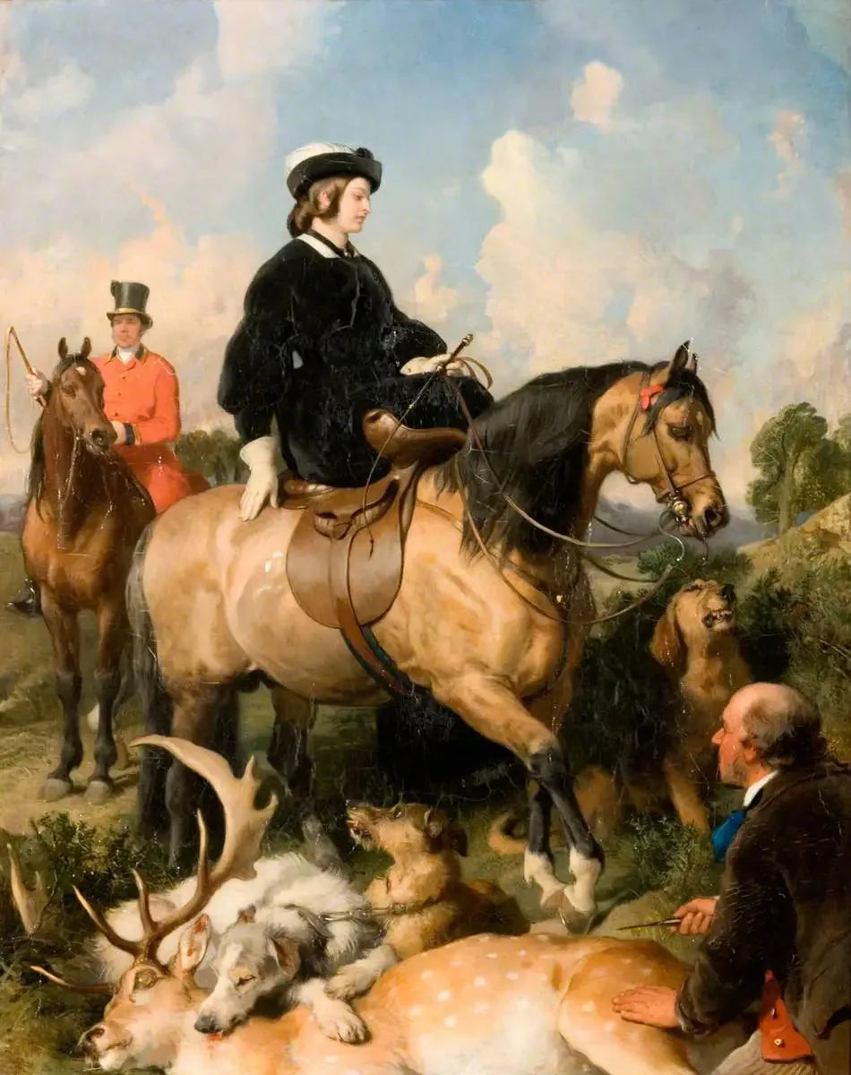 La reine Victoria dans le parc de Windsor - Edwin Henry Landseer image 1 copie peinte à la main à l’huile