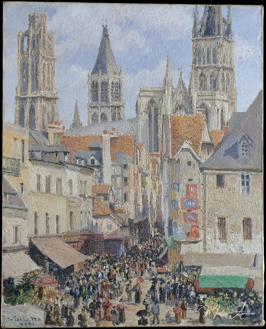 La Rue de l'Epicerie à Rouen - Camille Pissarro - Reproductions de tableaux et peintures haut de gamme