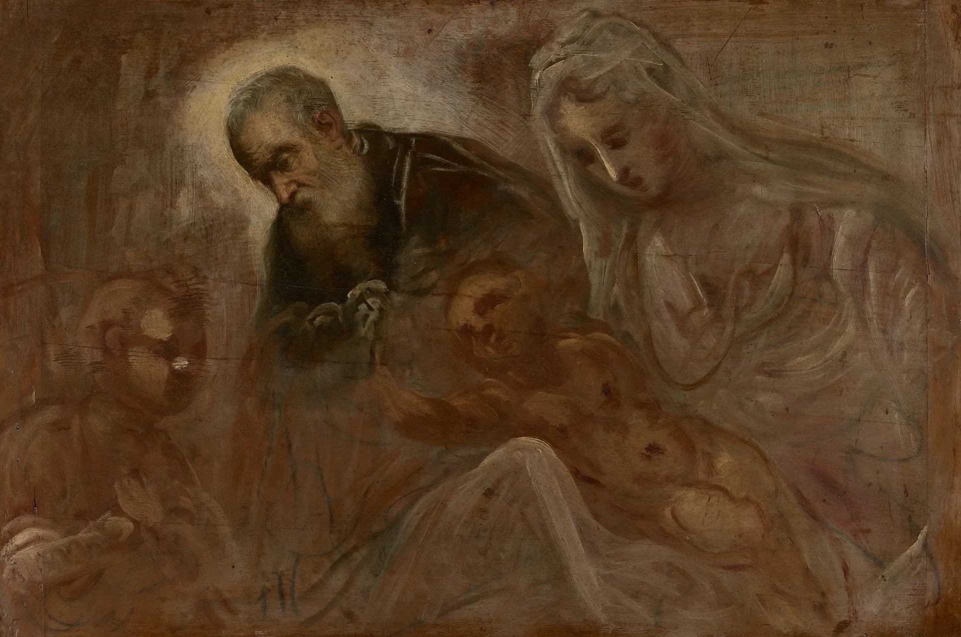 La Sainte Famille avec le jeune saint Jean-Baptiste - Jacopo Tintoretto image 1 copie de tableau peinte à la main