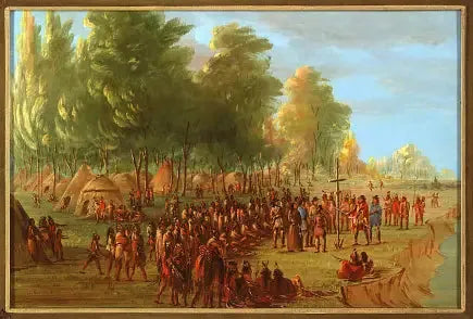 La Salle érigeant une croix et prenant possession du terrain. 25 mars 1682 - جورج كاتلين