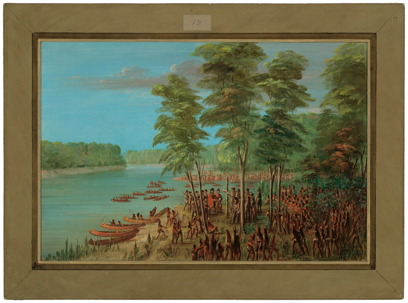 La Salle يأخذ السيطرة على الأراضي عند مصب نهر الأركنساس. 10 مارس 1682 - جورج كاتلين