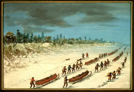 La Salle traversant le lac ميشيغان sur la glace. 8 décembre 1681 - George Catlin