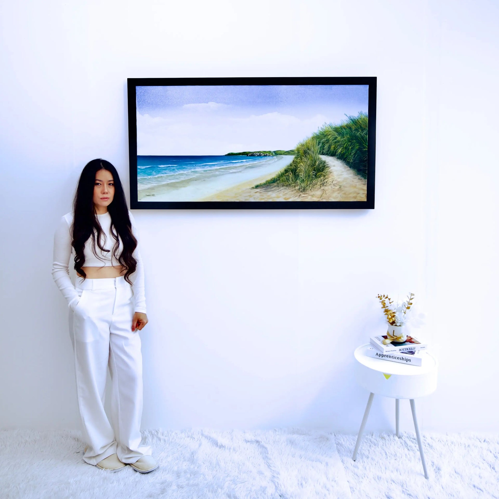 La Sérénité à la Plage | 120 x 60 cm image 2 tableau peint à l’huile sur toile