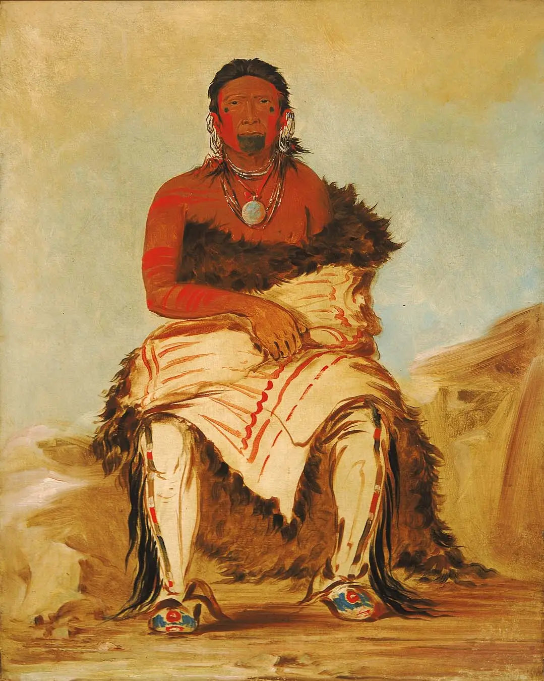 Lá-shah-le-stáw-hix chef d’homme un Pawnee républicain - George Catlin - Alpha Reproduction