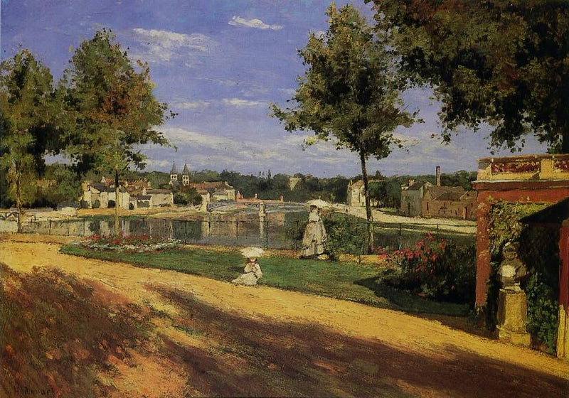 La Terrasse au bord de la Seine à Melun - Henri Rouart