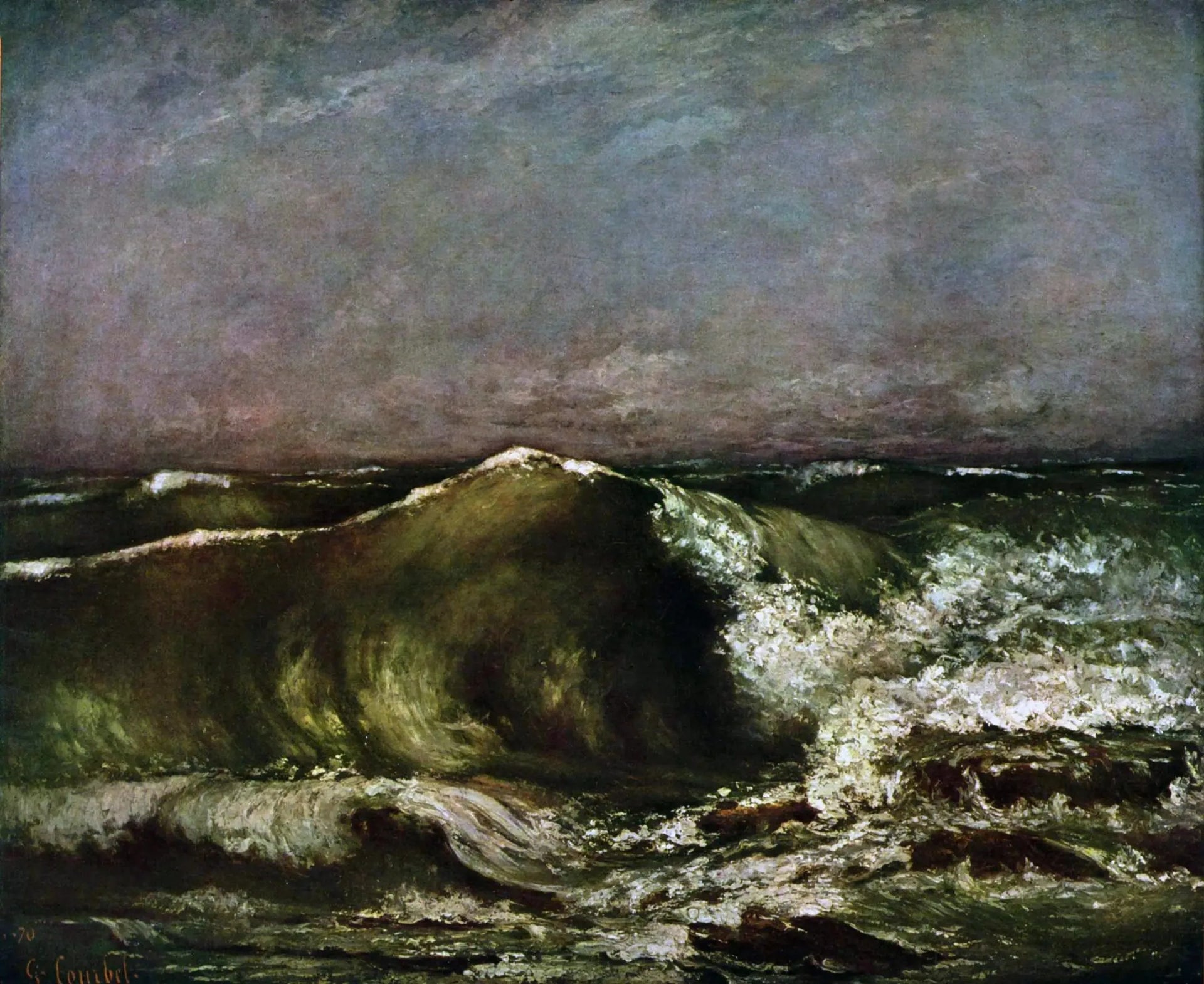 La vague - Gustave Courbet image 1 reproduction artisanale de tableau