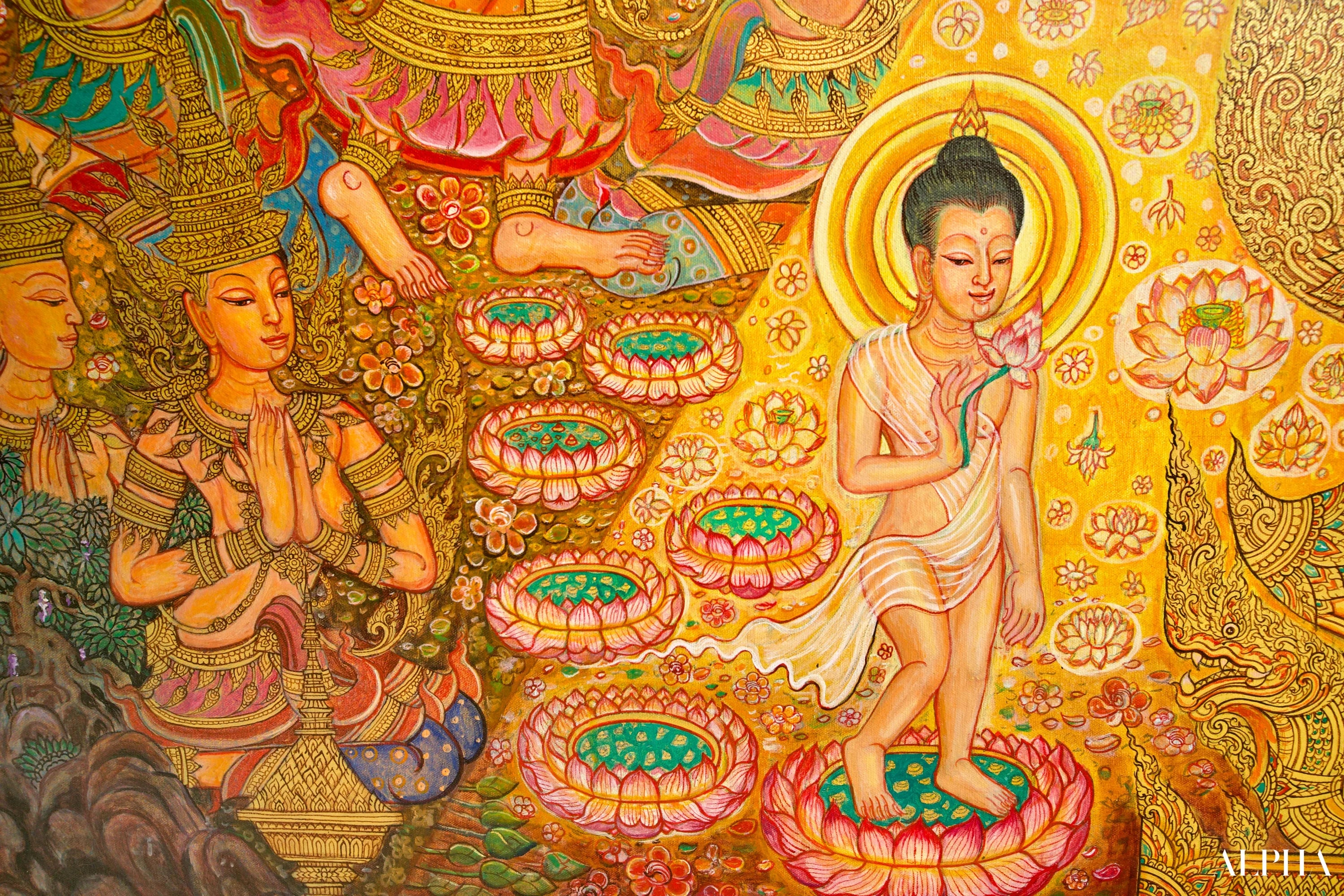 La Vie de Bouddha | 240 x 180 cm Reproductions de tableaux à la peinture à l’huile