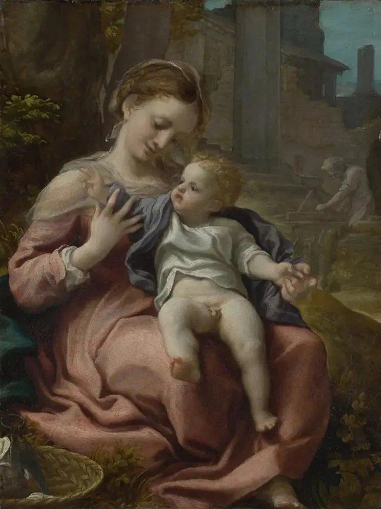 La Vierge au Panier - Antonio da Correggio image 1 tableau peint à l’huile sur toile