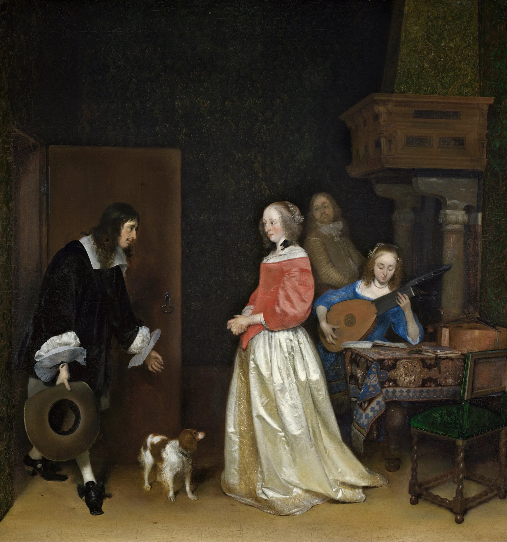 La Visite d’un prétendant - Gerard ter Borch image 1 copie peinte à la main à l’huile