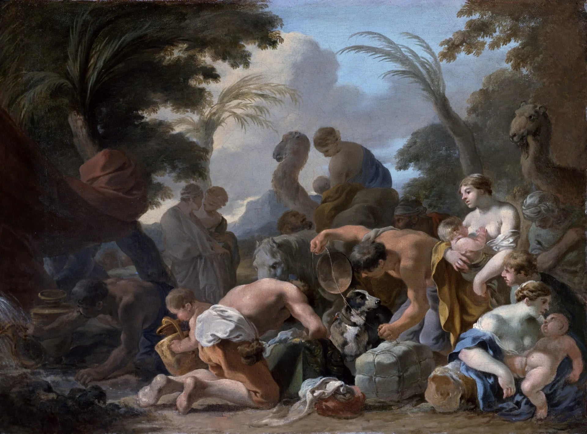 Laban fouilla les affaires de Jacob - Sébastien Bourdon image 1 reproduction artisanale de tableau