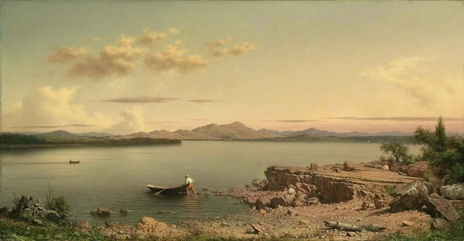 Lac George - Martin Johnson Heade image 1 copie peinte à la main à l’huile