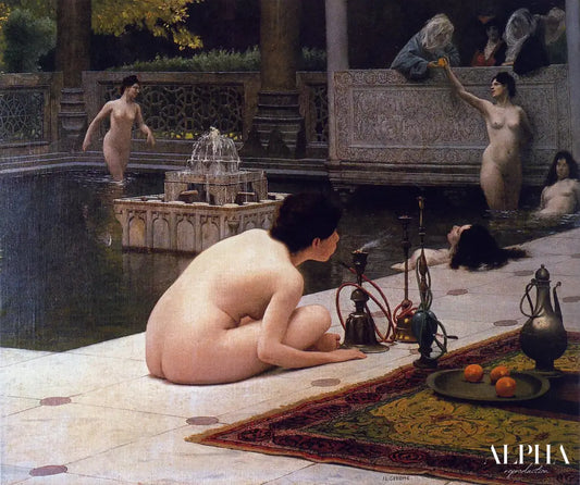 L'Allumeuse de narguilé - Jean-Léon Gérôme - Reproductions de tableaux et peintures haut de gamme