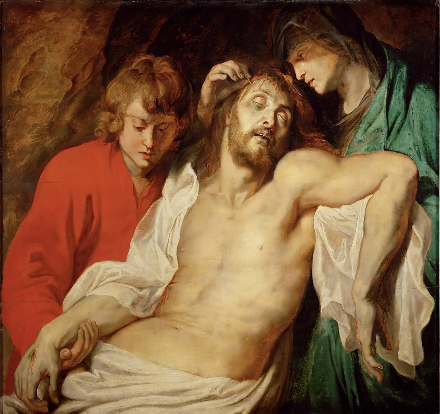 Lamentation du Christ par Marie et Jean - Peter Paul Rubens image 1 copie peinte à la main à l’huile