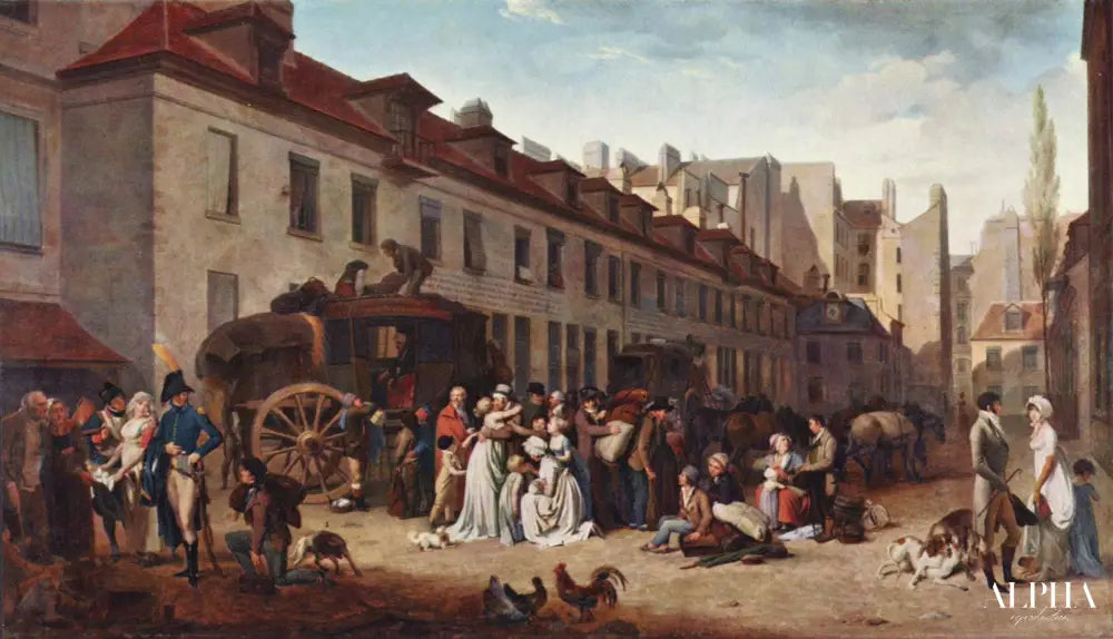 L'arrivée de la diligence - Louis Boilly - Reproductions de tableaux et peintures haut de gamme