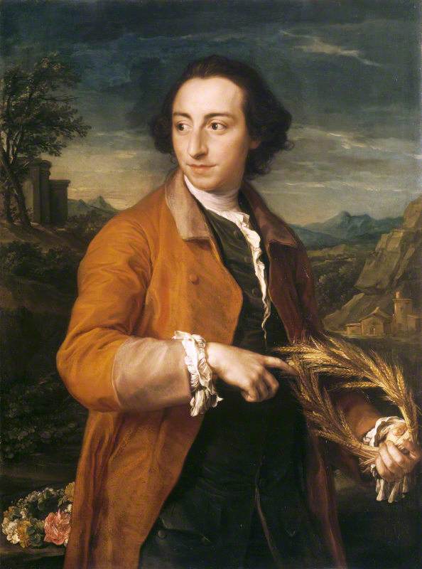 لاسيلز ريموند إيرومونجر (1718/19–1793) مع تيجان من الذرة والورود - بومبيو باتوني