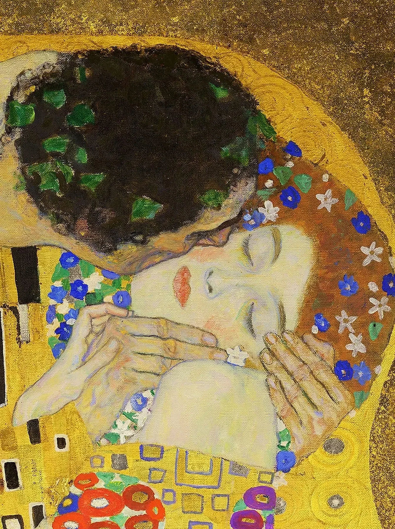 💋 القبلة (تفصيل IV) – غوستاف كليمت (1907-1908)