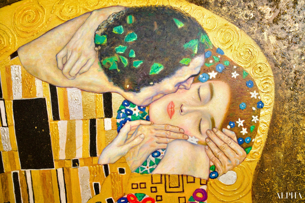 Le Baiser Réimaginé par Master Apollon | 200 x 200 cm Reproductions de tableaux à la peinture à l’huile