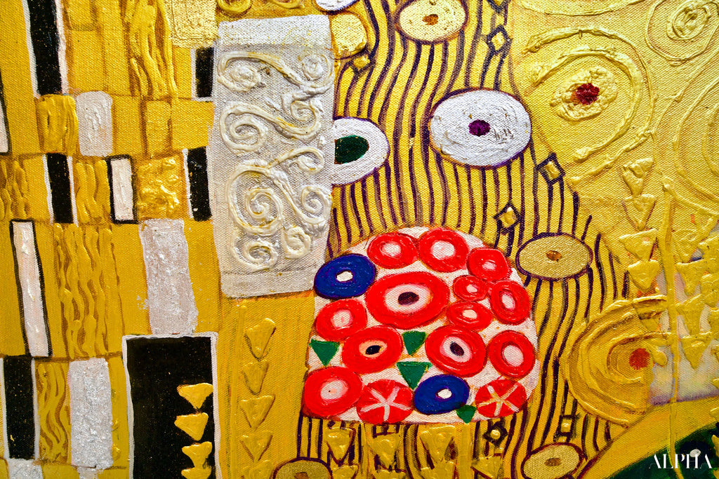 Le Baiser Réimaginé par Master Apollon | 200 x 200 cm Reproductions de tableaux à la peinture à l’huile