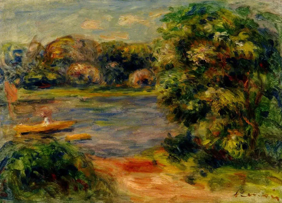 Le bateau sur le lac - Pierre-Auguste Renoir image 1 reproduction artisanale de tableau