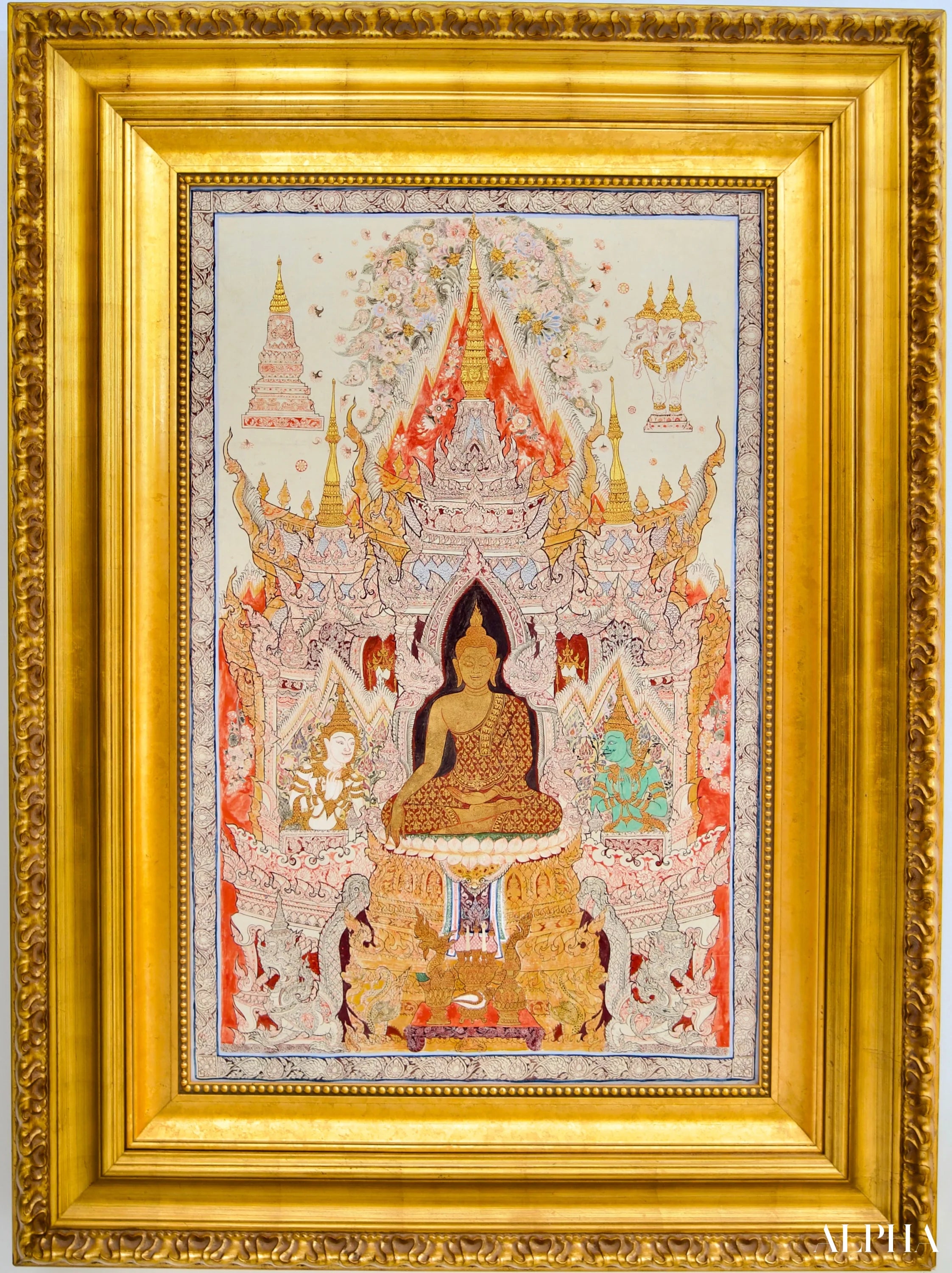 Le Bouddha Blanc - Komain | 70 x 105 cm Reproductions de tableaux à la peinture à l’huile