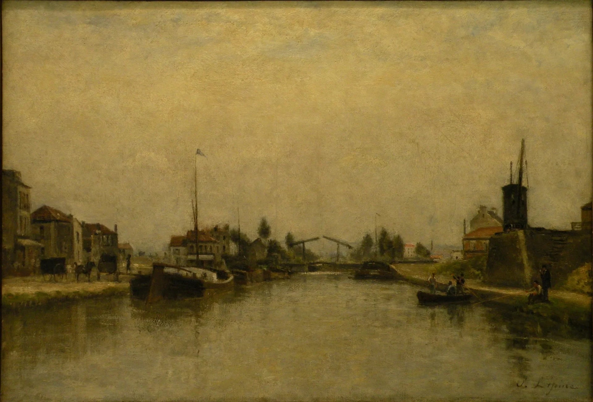 Le Canal Saint-Martin - Stanislas Lépine image 1 reproduction de peinture à l’huile