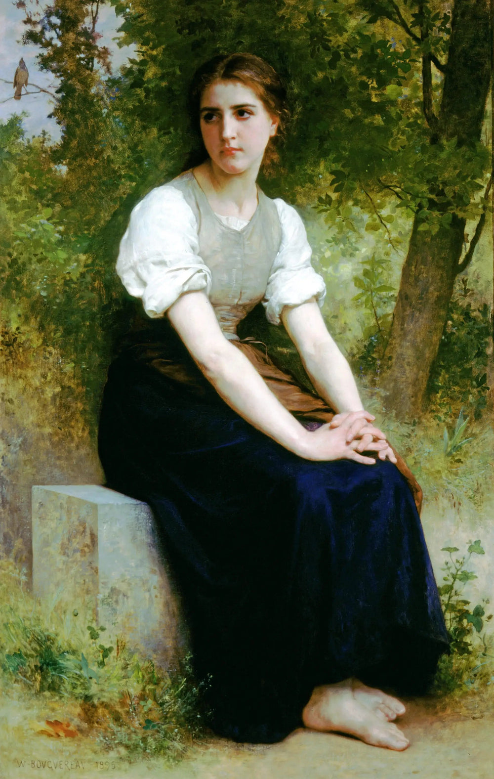 Reproduction du tableau « Le Chant du rossignol - Bouguereau » par Alpha Reproduction en peinture à l’huile
