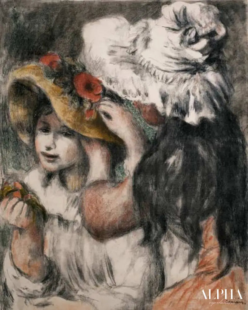 Le chapeau à épingles - Pierre-Auguste Renoir - Reproductions de tableaux et peintures haut de gamme