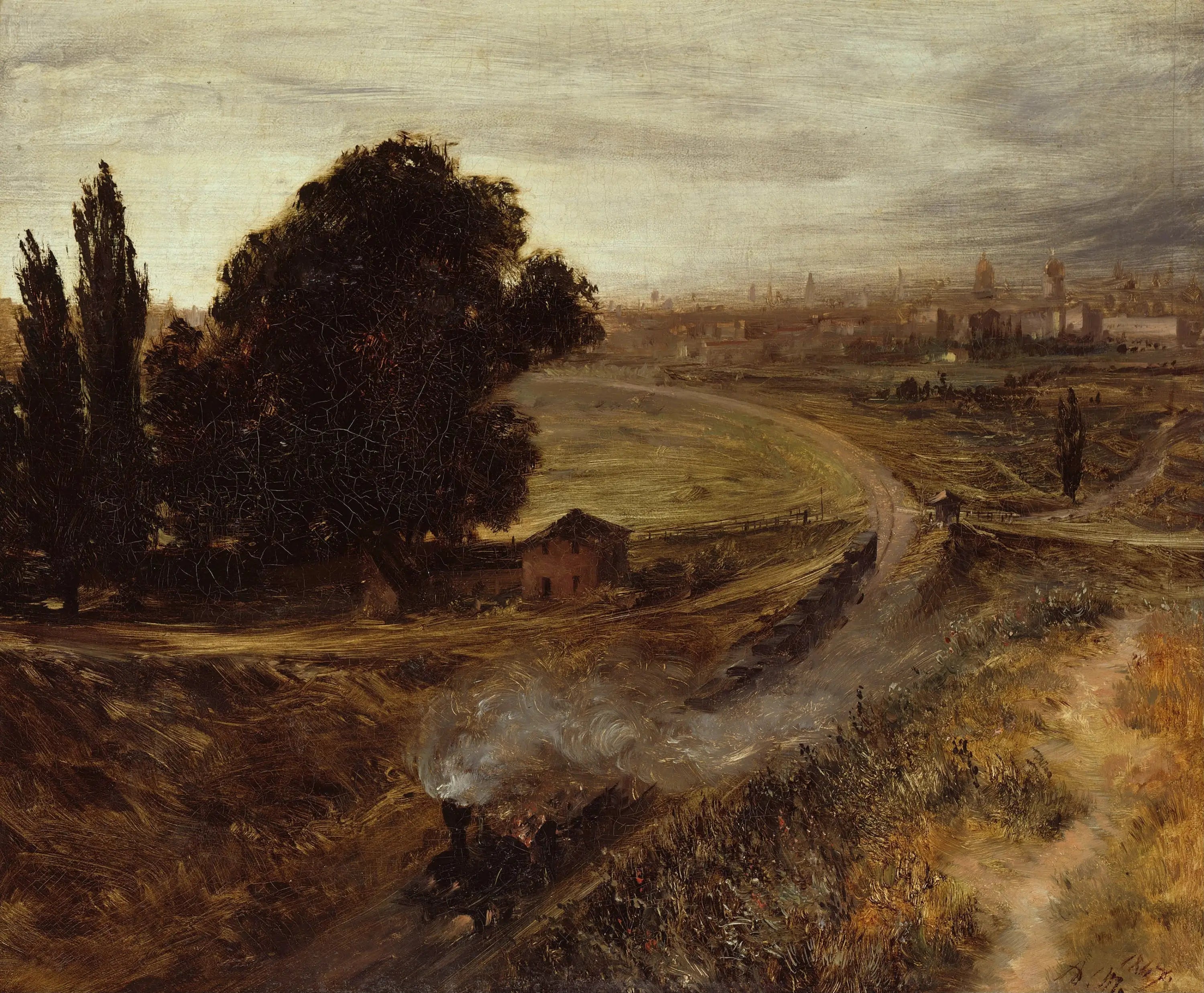 Le chemin de fer Berlin-Potsdam - Adolph von Menzel image 1 tableau peint à l’huile sur toile