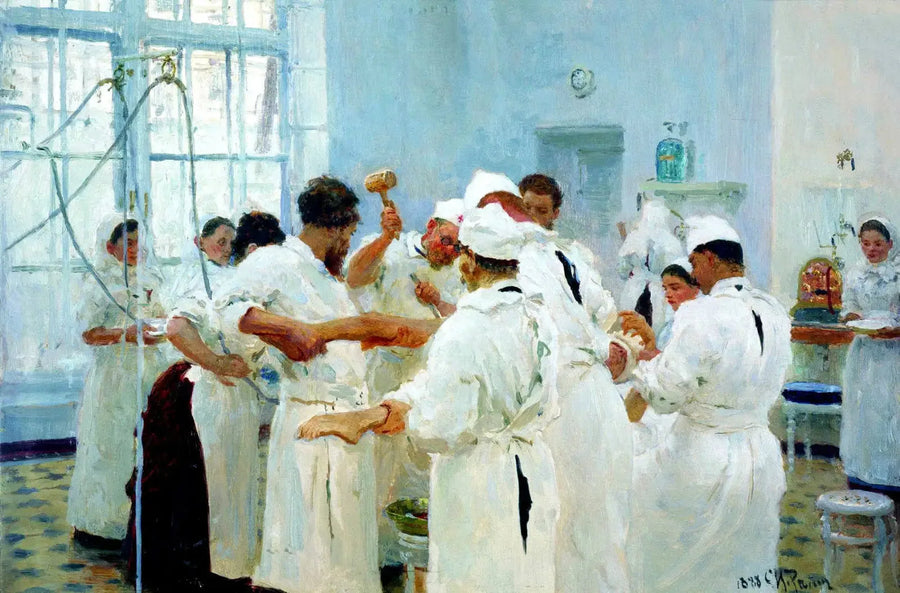 الجراح إ. ف. بافلوف في غرفة العمليات - إيليا ريبين