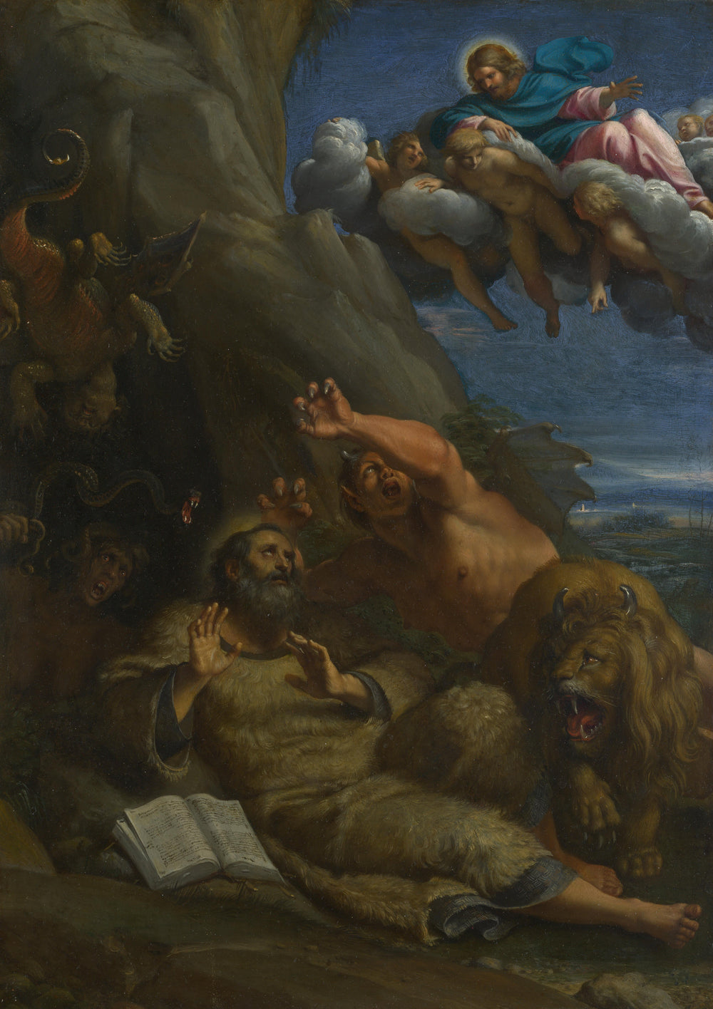Le Christ apparaissant à saint Antoine abbé - Annibale Carracci image 1 reproduction d’œuvre d’art à l’huile