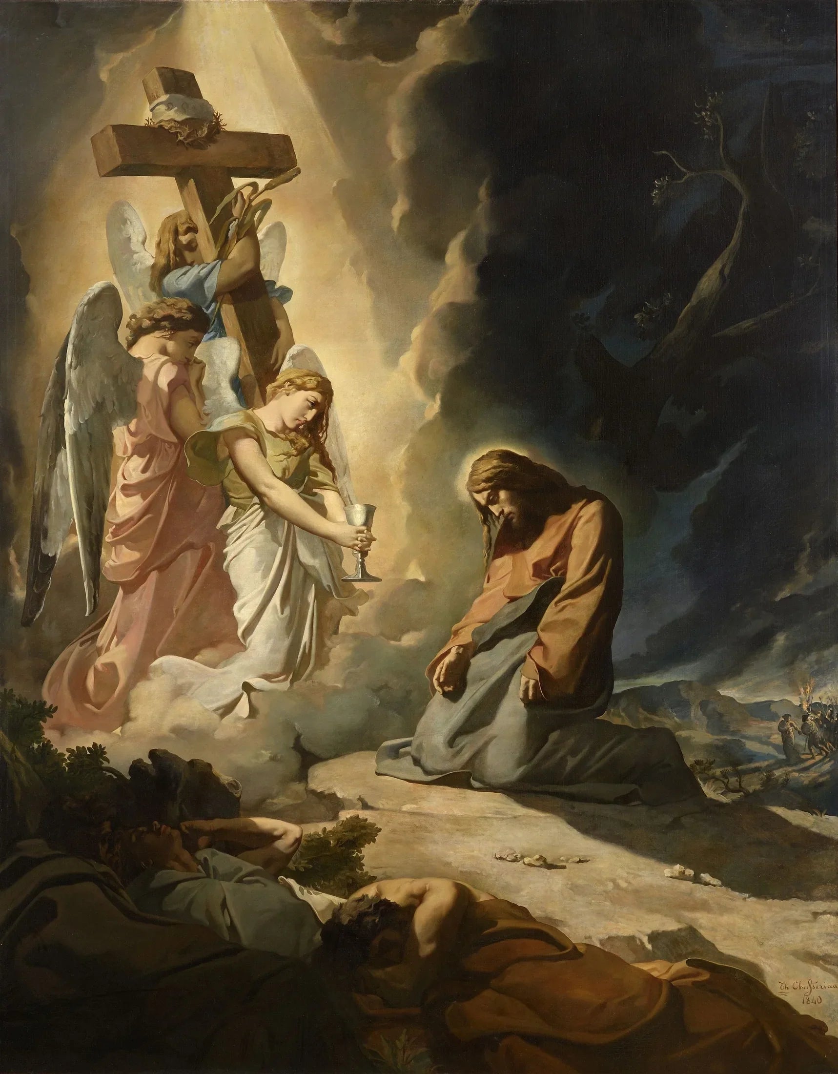 Le Christ au Jardin des Oliviers - Théodore Chassériau image 1 tableau peint à l’huile sur toile