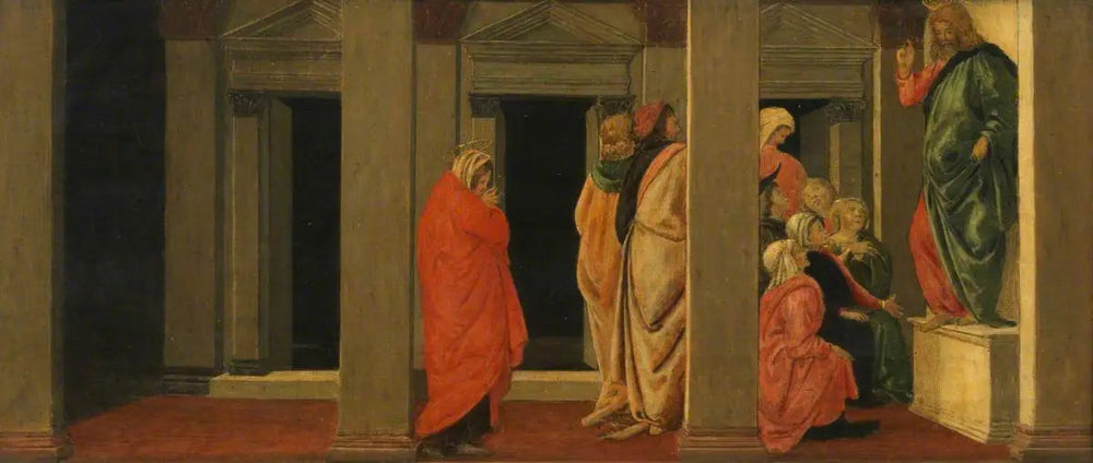 Le Christ enseignant (prédelle panneau un) - Sandro Botticelli - Alpha Reproduction