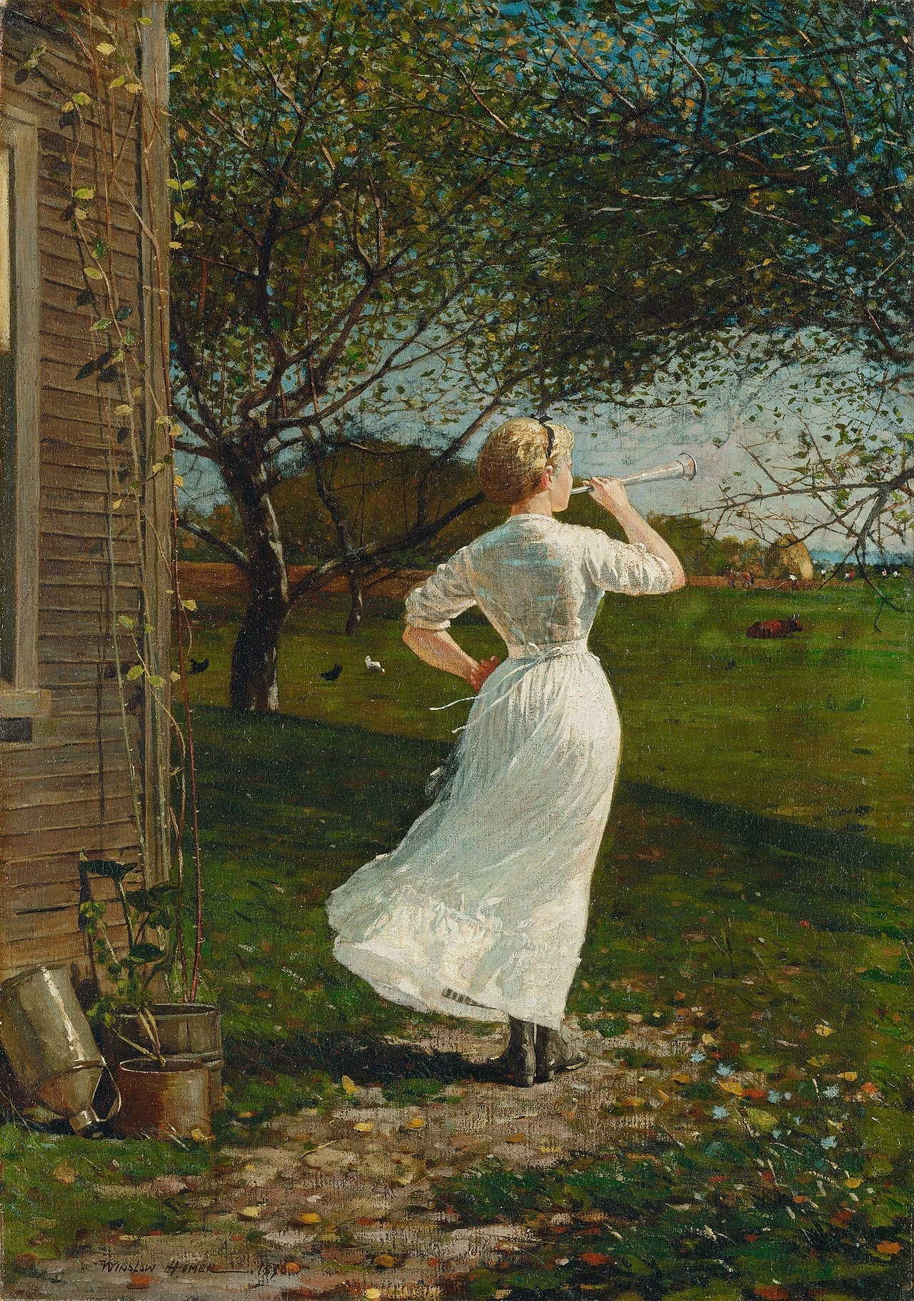 Le cor du dîner (Sonnerie du cor au bord de la mer) - Winslow Homer