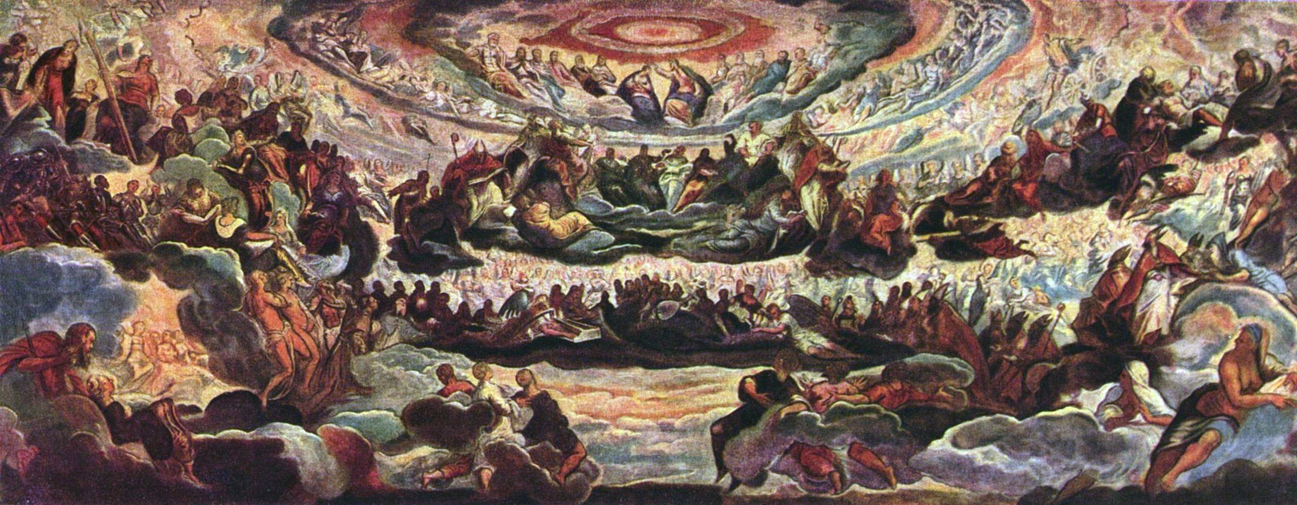 Le Couronnement de la Vierge - Jacopo Tintoretto image 1 reproduction de peinture à l’huile