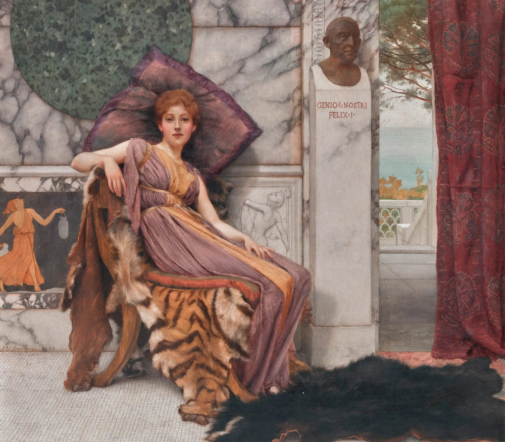 Le Dolce Far Niente (1893) - John William Godward image 1 reproduction d’œuvre d’art à l’huile