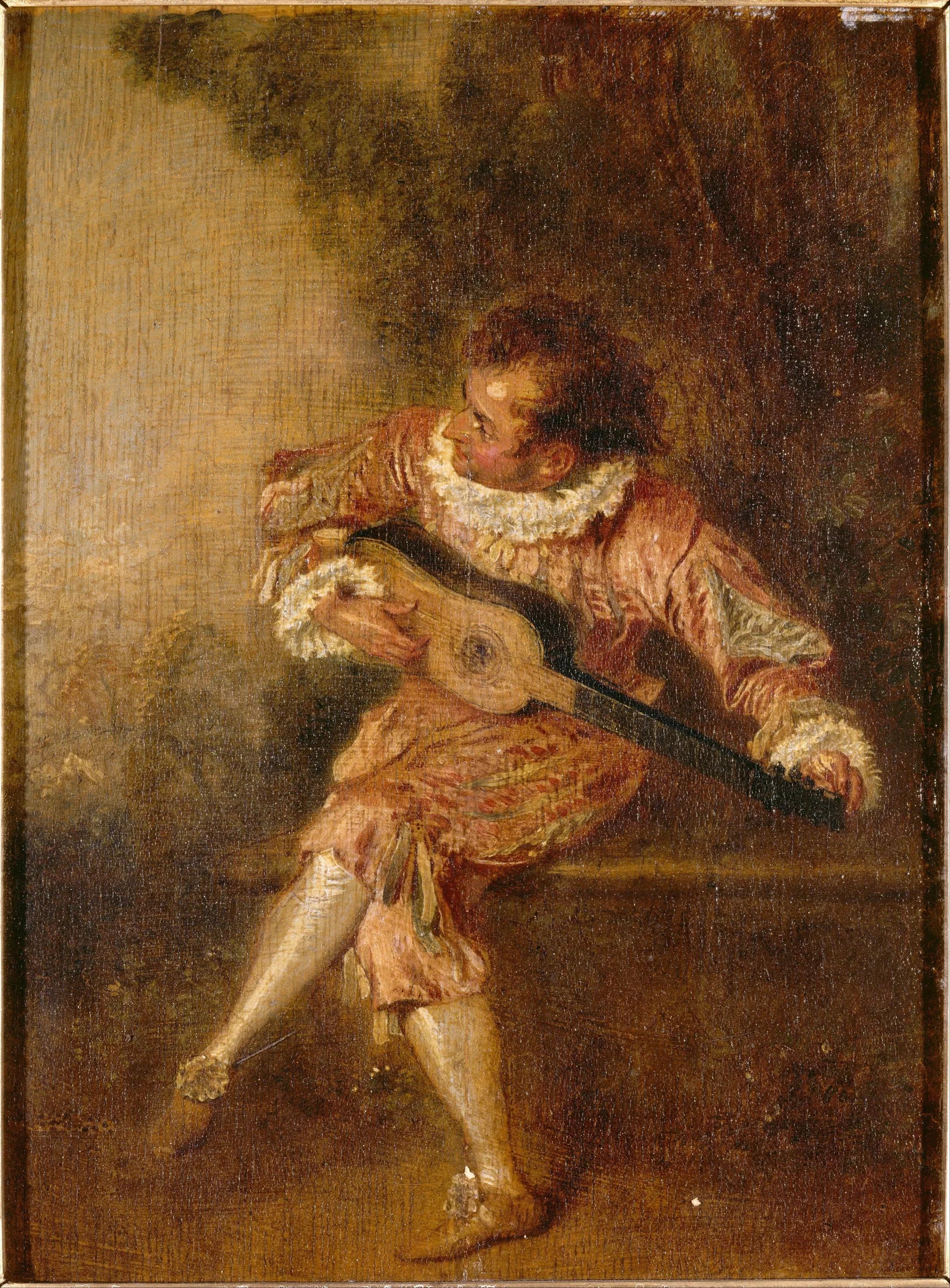 Le Donneur de sérénades - Antoine Watteau image 1 copie de tableau peinte à la main