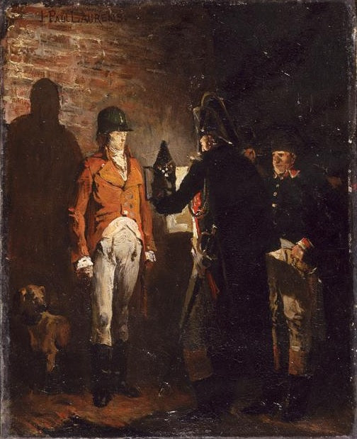 Le duc d'Enghien dans les fosses de Vincennes - Jean-Paul Laurens image 1 tableau peint à l’huile sur toile