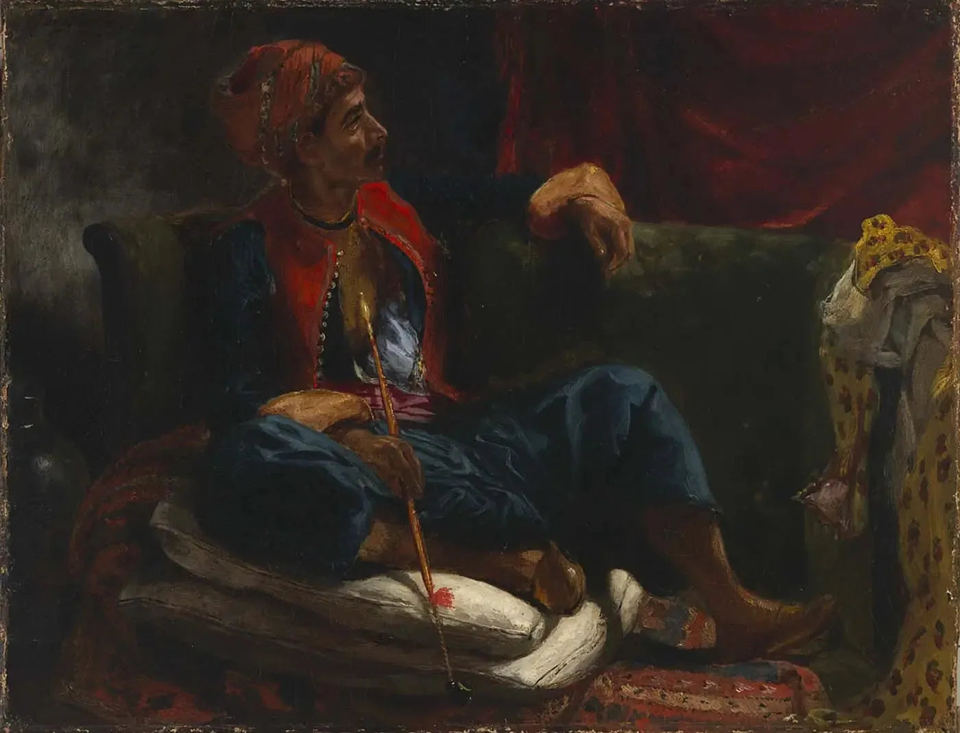 Le fumeur - Eugène Delacroix image 2 reproduction de peinture à l’huile