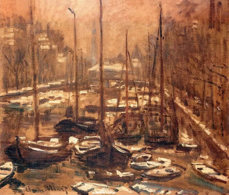 The Geldersekade في أمستردام، شتاء W300 - كلود مونيه