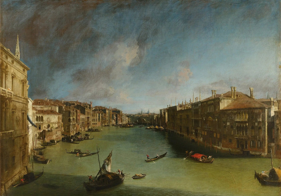 القناة الكبرى، نحو الشمال الشرقي من قصر بالبي إلى جسر ريالتو - كاناليتو