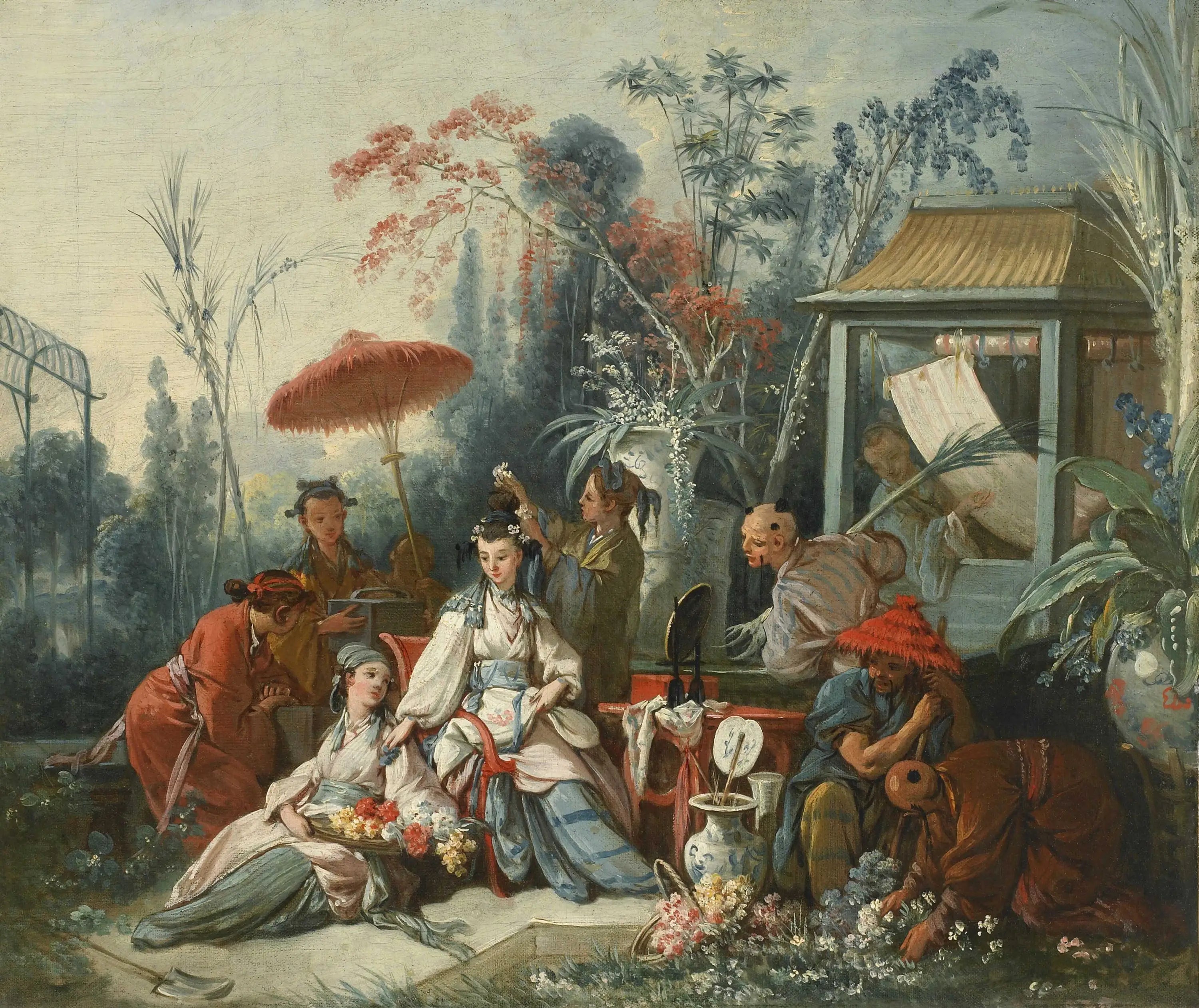 Le Jardin chinois - François Boucher image 1 copie peinte à la main à l’huile